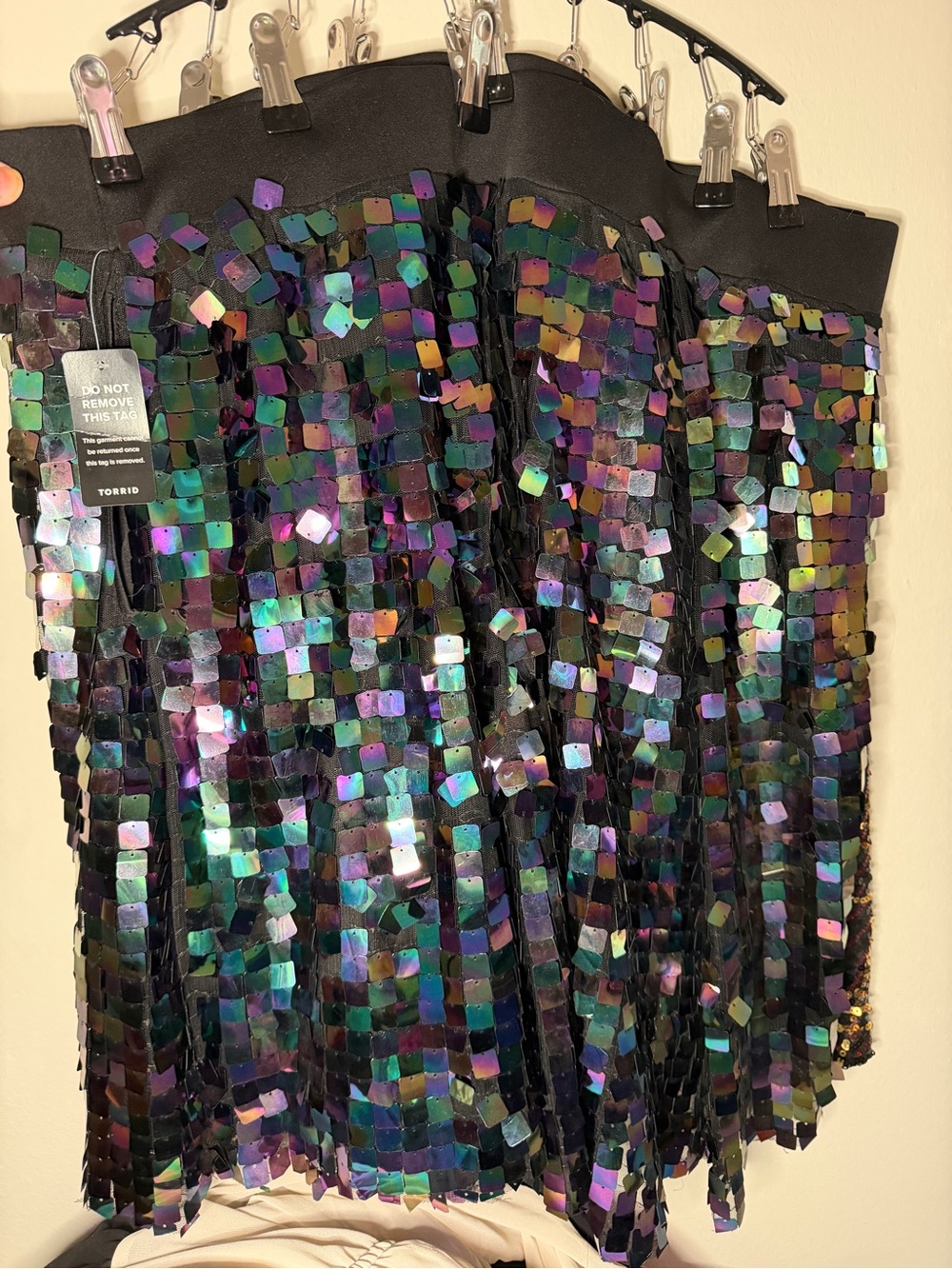 Torrid Oil Slick Sequin A-Line Mini Skirt Sz 3 NWT - Picture 4 of 6